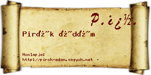 Pirók Ádám névjegykártya